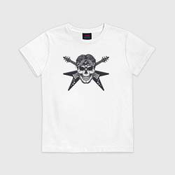 Футболка хлопковая детская Skull rock, цвет: белый