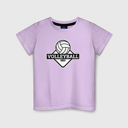 Футболка хлопковая детская Volleyball club, цвет: лаванда