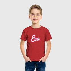 Футболка хлопковая детская Ева в стиле барби - объемный шрифт, цвет: красный — фото 2