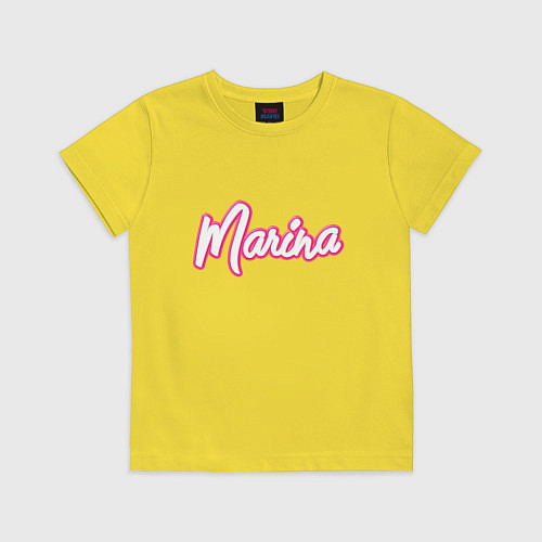 Детская футболка Марина в стиле барби / Желтый – фото 1