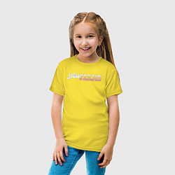 Футболка хлопковая детская Newjeans logo, цвет: желтый — фото 2