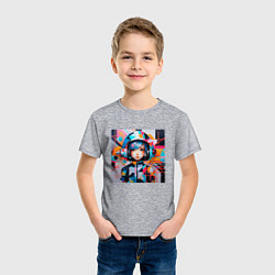 Футболка хлопковая детская Девочка-космонавт, цвет: меланж — фото 2