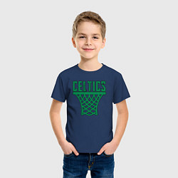 Футболка хлопковая детская Celtics net, цвет: тёмно-синий — фото 2