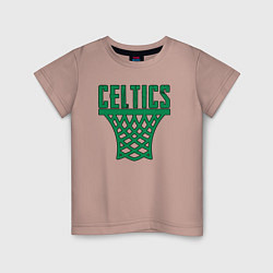 Футболка хлопковая детская Celtics net, цвет: пыльно-розовый