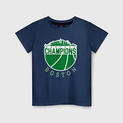 Футболка хлопковая детская Boston champions, цвет: тёмно-синий