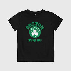 Футболка хлопковая детская Boston Celtics 1986, цвет: черный