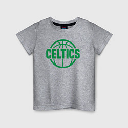 Футболка хлопковая детская Celtics ball, цвет: меланж