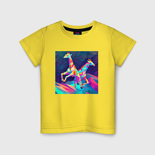 Детская футболка Жирафы кубизм / Желтый – фото 1