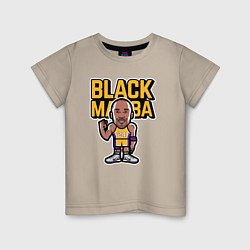 Футболка хлопковая детская Kobe black mamba, цвет: миндальный