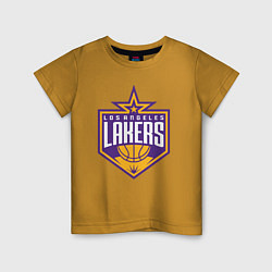 Футболка хлопковая детская Los Angelas Lakers star, цвет: горчичный