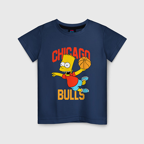Детская футболка Чикаго Буллз Барт Симпсон / Тёмно-синий – фото 1