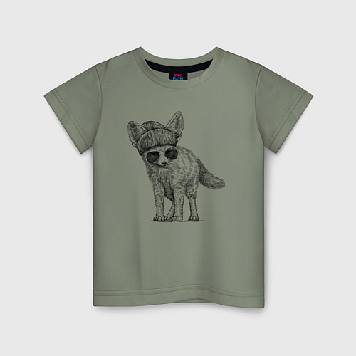 Детская футболка Модный фенек / Авокадо – фото 1