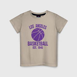 Футболка хлопковая детская Basketball Los Angeles, цвет: миндальный