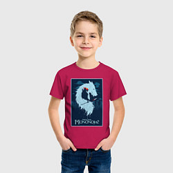 Футболка хлопковая детская Мононоке волчица, цвет: маджента — фото 2