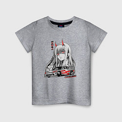 Футболка хлопковая детская Nissan Silvia S15 Drift Zero Two, цвет: меланж