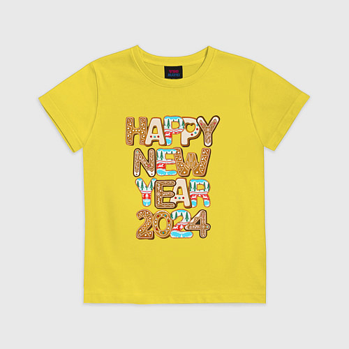 Детская футболка С новым годом 2024! / Желтый – фото 1