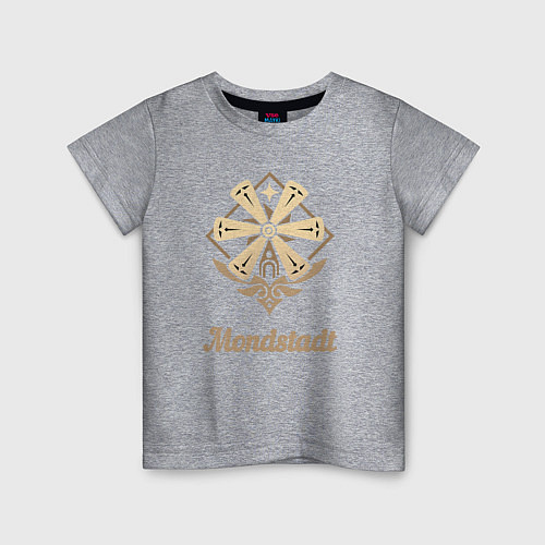 Детская футболка Мондштадт из Геншин Импакт / Меланж – фото 1