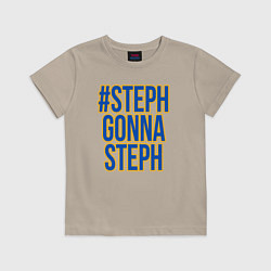 Футболка хлопковая детская Steph gonna Steph, цвет: миндальный