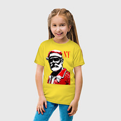 Футболка хлопковая детская Cool Santa - portrait, цвет: желтый — фото 2