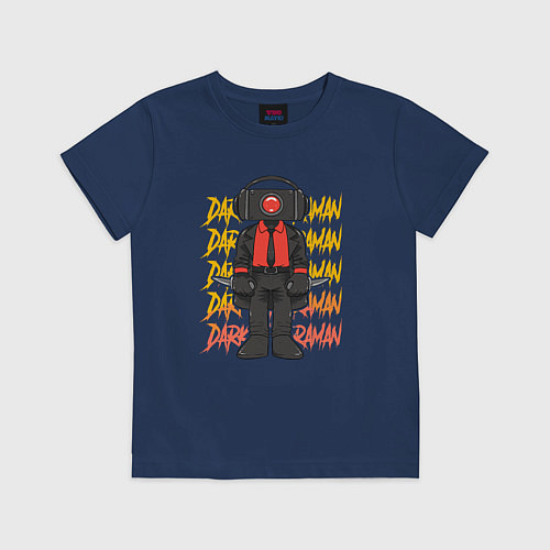 Детская футболка Чёрный КамераМен / Тёмно-синий – фото 1