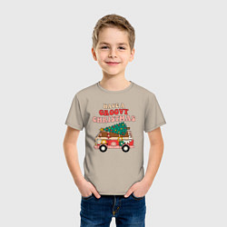 Футболка хлопковая детская Захватывающего Рождества, цвет: миндальный — фото 2