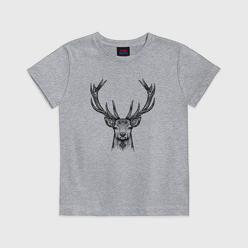 Детская футболка Олень анфас / Меланж – фото 1