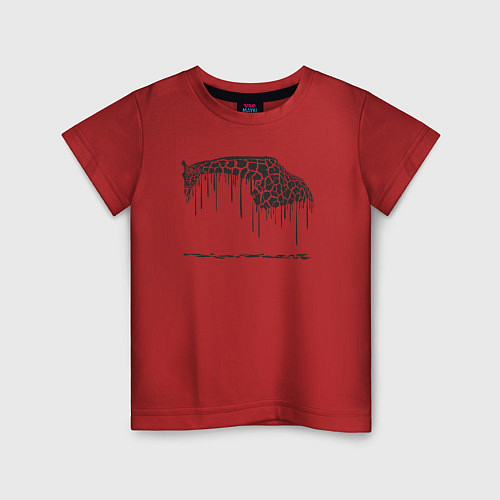 Детская футболка Чернильный жираф / Красный – фото 1