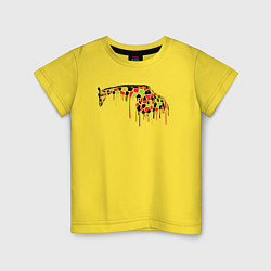 Футболка хлопковая детская Цветной жираф, цвет: желтый