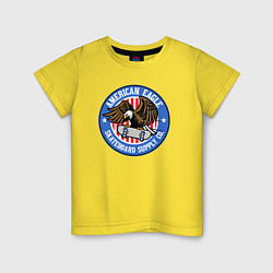 Футболка хлопковая детская USA skate eagle, цвет: желтый