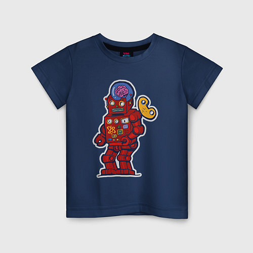 Детская футболка Ретро робот будущего / Тёмно-синий – фото 1