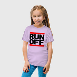 Футболка хлопковая детская Run off black, цвет: лаванда — фото 2