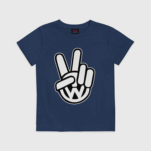 Детская футболка Volkswagen peace / Тёмно-синий – фото 1