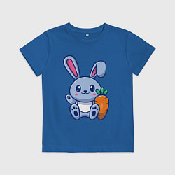 Футболка хлопковая детская Привет от зайца, цвет: синий