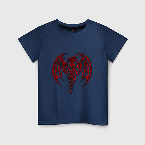 Детская футболка Кельтский дракон / Тёмно-синий – фото 1