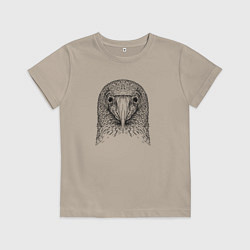 Футболка хлопковая детская Голова олуши, цвет: миндальный