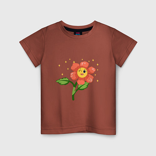 Детская футболка Веселый цветик / Кирпичный – фото 1