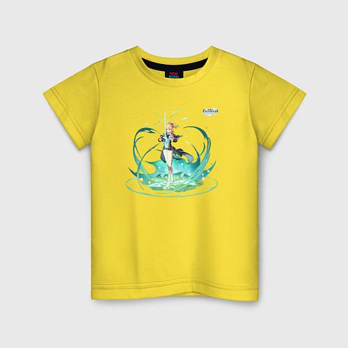 Детская футболка Джинн Гуннхильдр из Геншин Импакт / Желтый – фото 1
