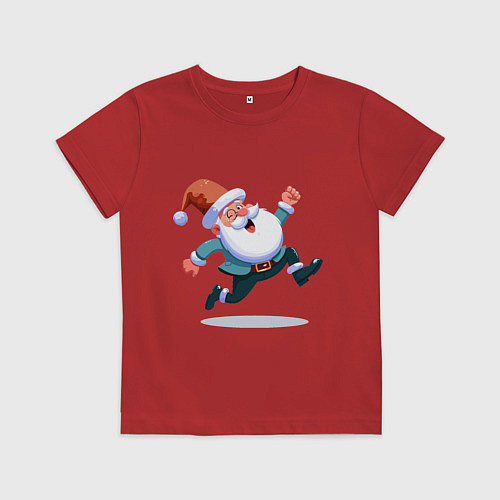 Детская футболка Веселый Дед мороз / Красный – фото 1