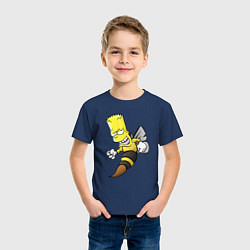 Футболка хлопковая детская Барт Симпсон шершень - перевоплощение, цвет: тёмно-синий — фото 2