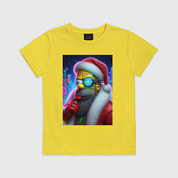 Футболка хлопковая детская Simpson Claus - cyberpunk, цвет: желтый