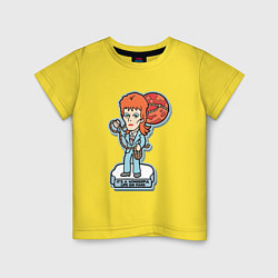 Футболка хлопковая детская David Bowie - Its a wonderful life on mars, цвет: желтый