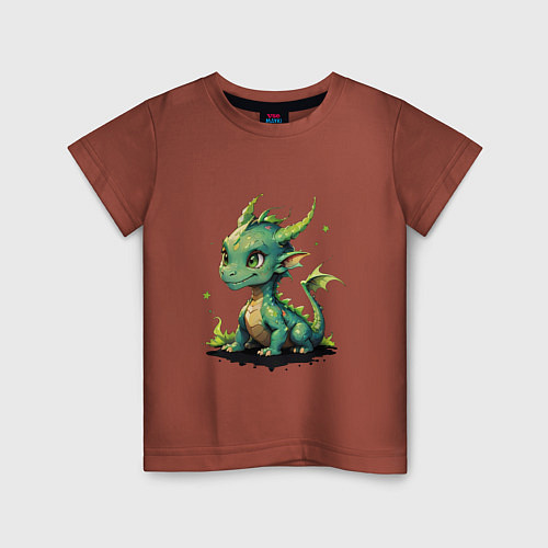 Детская футболка Дракончик символ 2024 года / Кирпичный – фото 1