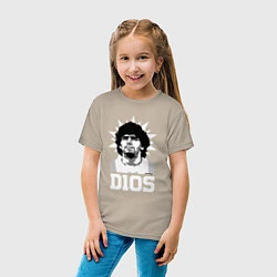 Футболка хлопковая детская Dios Diego Maradona, цвет: миндальный — фото 2