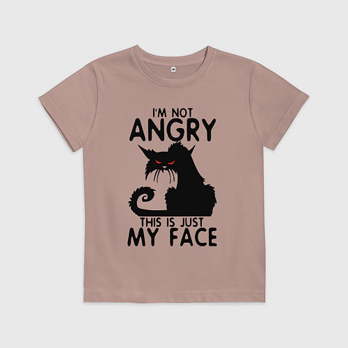 Детская футболка I am not angry cat / Пыльно-розовый – фото 1