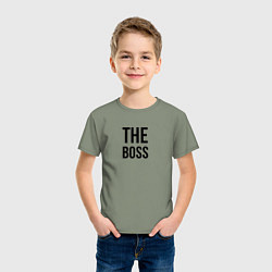 Футболка хлопковая детская The boss - Couple, цвет: авокадо — фото 2