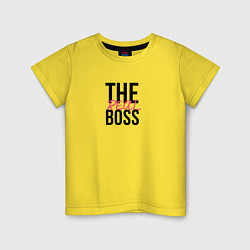 Футболка хлопковая детская The real boss, цвет: желтый