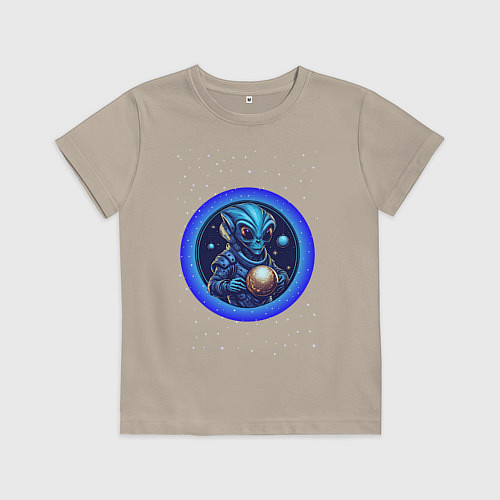 Детская футболка Космический новый год / Миндальный – фото 1