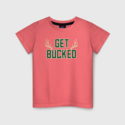 Футболка хлопковая детская Get bucked, цвет: коралловый