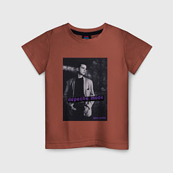 Футболка хлопковая детская Depeche Mode Dave Gahan noir, цвет: кирпичный