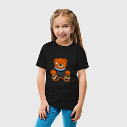 Футболка хлопковая детская Медведь Вова с пластырем, цвет: черный — фото 2